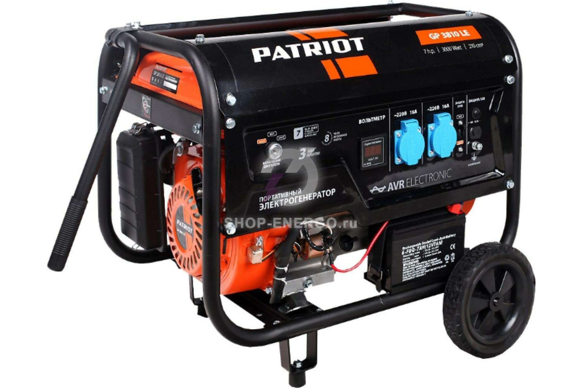Бензиновый генератор PATRIOT GP 3810 LE